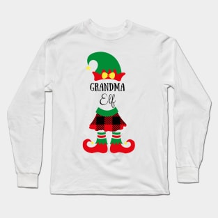 grandma elf funny cute christmas xmas gift Long Sleeve T-Shirt